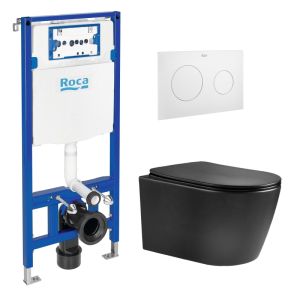 Roca duplo + pl10 blanco mate + wc aqua nebula negro