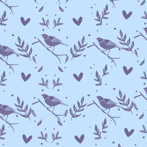 Papel pintado animal pajaritos morados 58cm ancho por 350cm alto