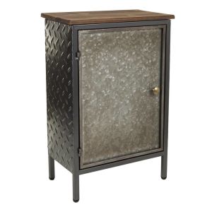 Mesita de metal y madera marrón 37x23,5x56,5