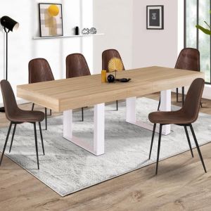 Mesa comedor industrial phoenix blanco - 160-200 cm