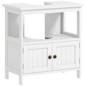 Armario de baño 60x30x60 cm mdf color blanco kleankin, hogar - baño