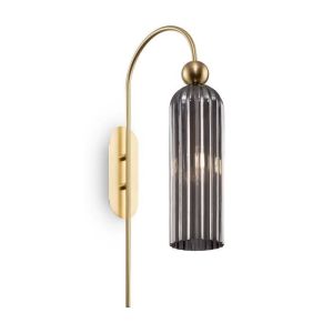 Aplique de pared - maytoni - antic - oro - pantalla gris - e14 40w