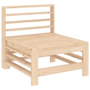 vidaXL sofá central de jardín madera maciza de pino