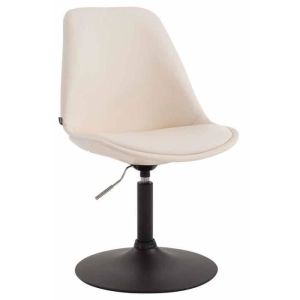 Clp silla de comedor maverick en similpiel con pie trompeta - color: crema;
