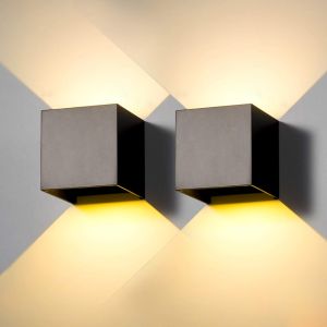 Aplique de pared interior y exterior aluminio impermeable 6 w 3000 k