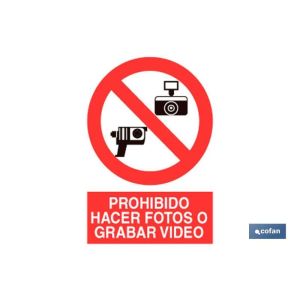 Señal poliestireno 297x210mm prohibido fotos y video