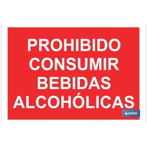 Señal poliestireno 297x210mm prohibido consumir bebidas alcohólicas