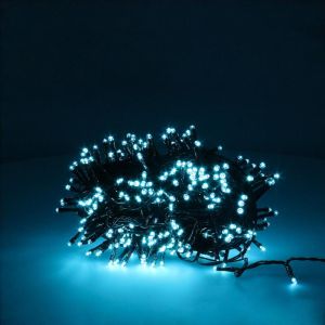 Guinalda luces navidad 300 leds color azul hielo. luz navidad interiores y exteriores ip44