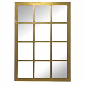 Espejo Ventana - Mod Siena Industrial - Espejo de Pared 80x120color oro envejecido