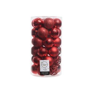 Tubo 37 bolas rojas decorativas árbol de navidad