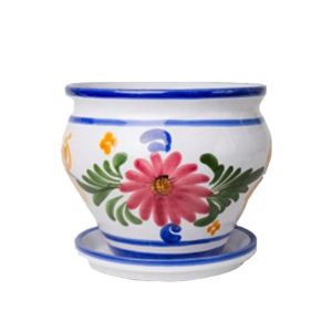 Maceta ceramica flor coco 17x19,5 cm