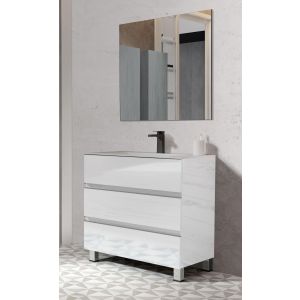 Conjunto de mueble de baño de 80cm BASIC. Incluye muebe + encimera + espejo CAMBRIAN