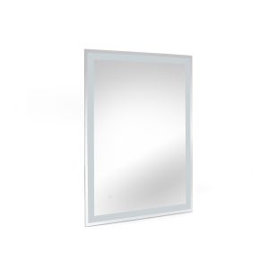 Emuca Espejo baño Hercules LED frontal y decorativa, rectangular 600x800, 45W, Aluminio
