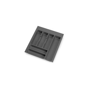 Emuca Cubertero Optima Vertex/Concept 500mm (Tablero 16mm), 450, Plástico gris antracita
