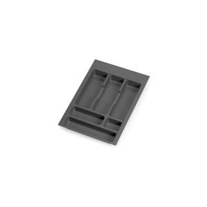Emuca Cubertero Optima Vertex/Concept 500mm (Tablero 16mm), 400, Plástico gris antracita