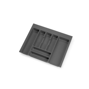 Emuca Cubertero Optima Vertex/Concept 500mm (Tablero 16mm), 600, Plástico gris antracita