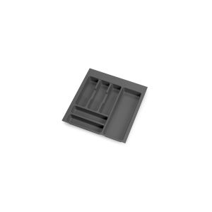 Emuca Cubertero Optima Vertex/Concept 500mm (Tablero 16mm), 500, Plástico gris antracita