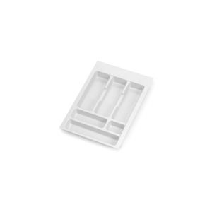 Emuca Cubertero Optima Vertex/Concept 500mm (Tablero 16mm), 400, Plástico blanco