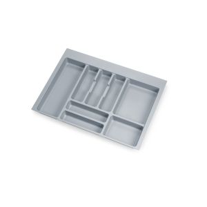 Emuca Cubertero Optima para cajón Universal, 700, Plástico gris