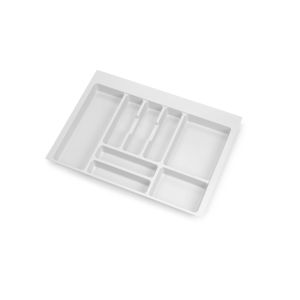 Emuca Cubertero Optima Vertex/Concept 500mm (Tablero 16mm), 700, Plástico blanco