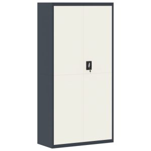 vidaXL armario archivador de acero gris antracita y blanco 90x40x180cm
