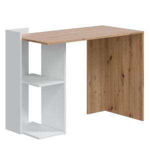 Mesa de escritorio Llanes 2 huecos, madera/blanco, 100 cm