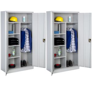 2 armarios archivadores con cierre de seguridad y 6 compartimentos + barra