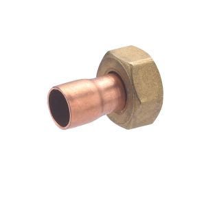 Conector recto de 2 piezas de 12 mm - salida h con tuerca prisionera de 1/2