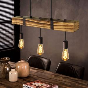 Nettlife lámpara colgante comedor mesa  madera vintage E27 lámpara