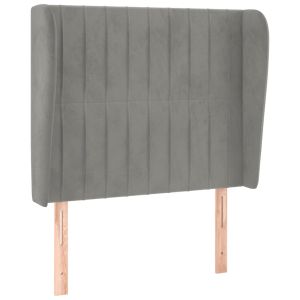 vidaXL cabecero con orejas de terciopelo gris claro 83x23x118/128 cm
