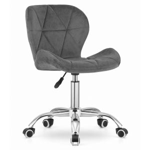 Silla giratoria valora avola de terciopelo, gris oscuro, diseño ergonómico