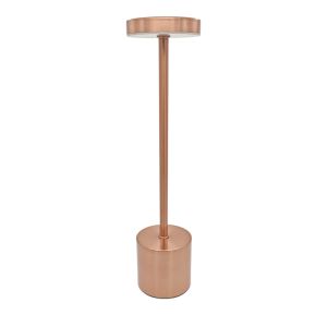 Lámpara mesa LED metal color cobre táctil, 3 tonos regulable 2000mah