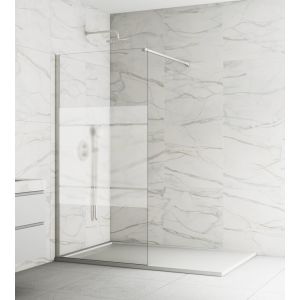 Panel fijo de ducha screen niquel decorado 96,5-98cm