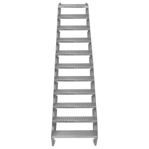 Escalera galvanizada ajustable de 11 escalones 600mm de ancho