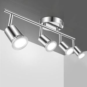 Aigostar lámpara de techo LED focos, gu10 4 luces  (sin bombillas)