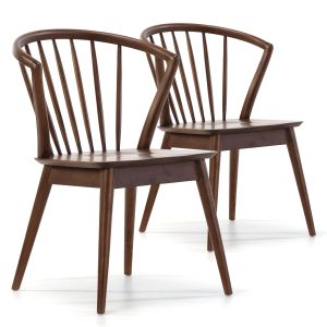 Pack 2 sillas mura color nogal, madera maciza