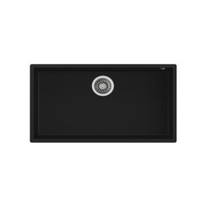 Fregadero teka tegranite square 72.40 tg negro bajo encimera