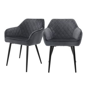 Set 2x sillas de comedor antracita ml-design