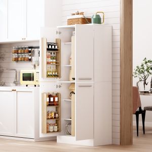 Columna de cocina 4 puertas blanco brillo 180x76x42cm