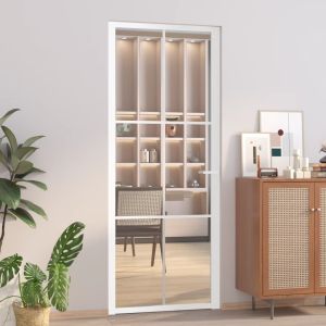 Puerta interior vidrio egs y aluminio blanco 83x201,5 cm wef8828