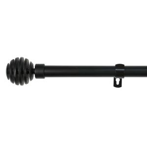 Barra de forja extensible y decorativa (negro, 160-310cm bola rota)
