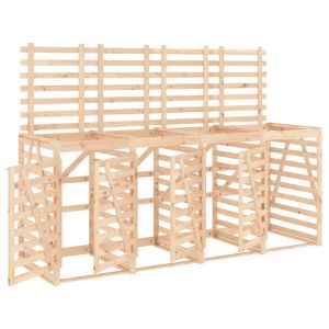 vidaXL cobertizo cuádruple para cubos de basura madera maciza de pino