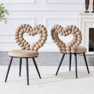Sillas,camel (juego de dos),respaldo corazón