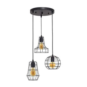 Suspensión - fabrilamp - marcaje - 3 luces - metal - marrón