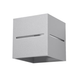 Lámpara de pared lobo 1 gris aluminio 10x10x12cm