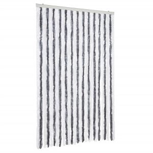 vidaXL cortina mosquitera chenilla gris y blanco 118x220 cm