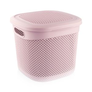 Cesta mediana cuadrada con tapa 15 litros 7house