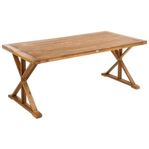 Mesa de jardín calabritto 90 cm 180 cm madera de acacia marrón