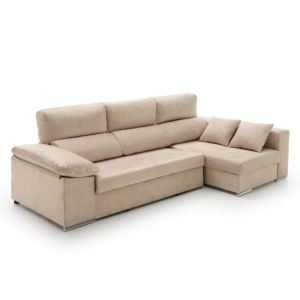 Sofa chaise longue gran diseño  martina beige derecha