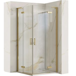 Rea cabina de ducha hugo 80x90 gold brush, 80x90x200,5 cm